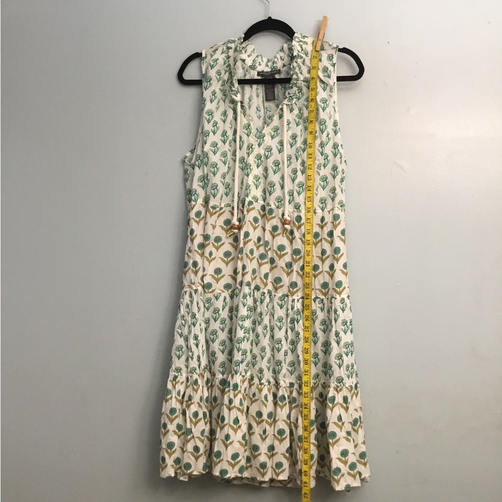 Chelsea & Theodore Green and Cream Floral Mini Dress